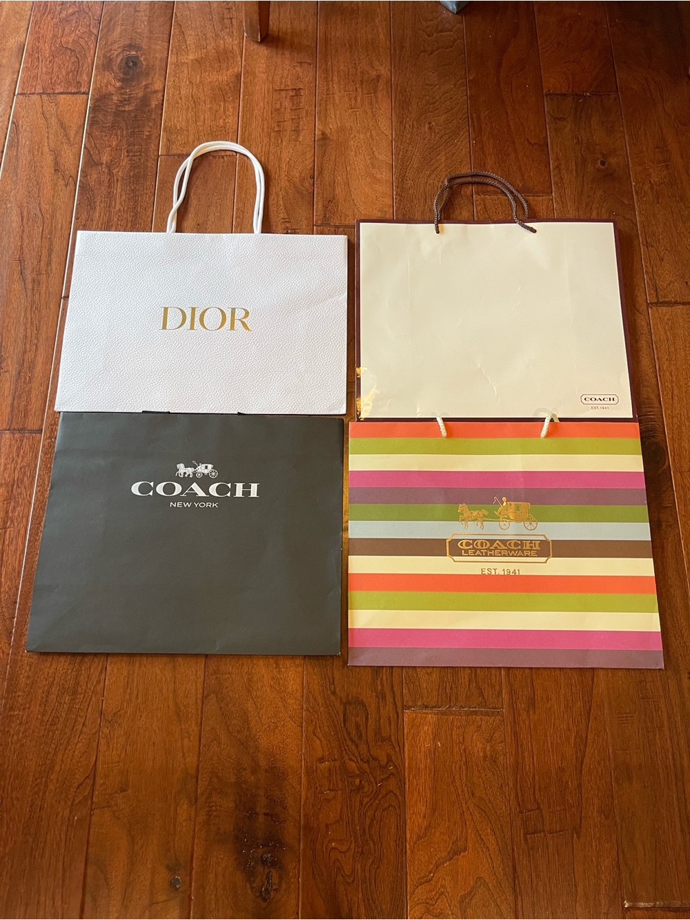 Lot of 4 Designer Shopping Bags 16 x 13 x 6.5
